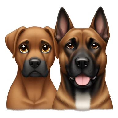 brown boxer and black German Shepard sticker