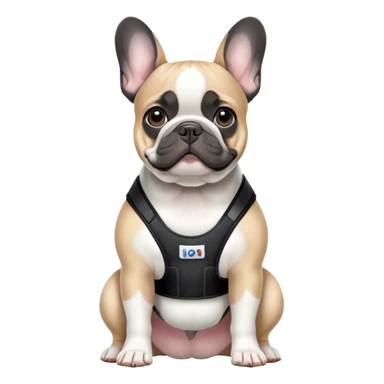 French bulldog in back brace  sticker