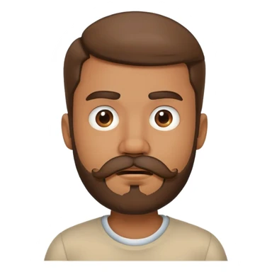 Boy showing confusion, medium skin tone, beard and mustache sticker