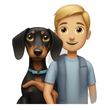 Girl and boy with dachshund sticker
