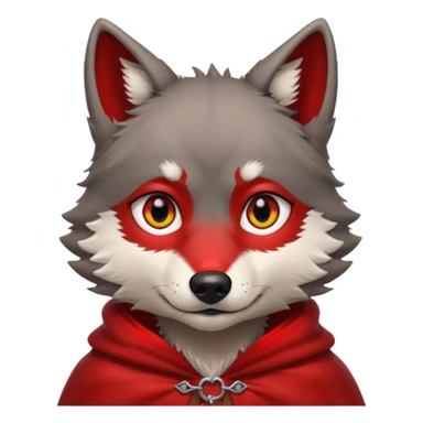 Vampire Pet, Tiny wolf in red collar cloak, red eye sticker
