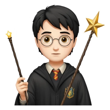 harry potter with magic wand sticker