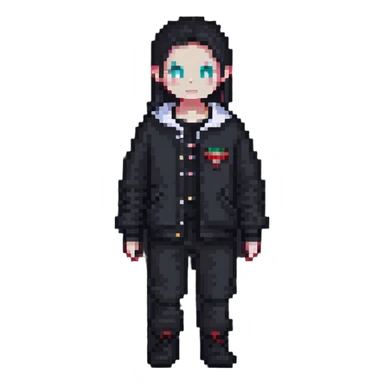 strange character with fashionable minimalist clothes sticker