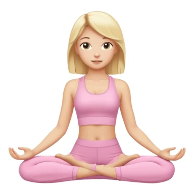 Yoga Blonde Girl With Light Pink Clothes sticker