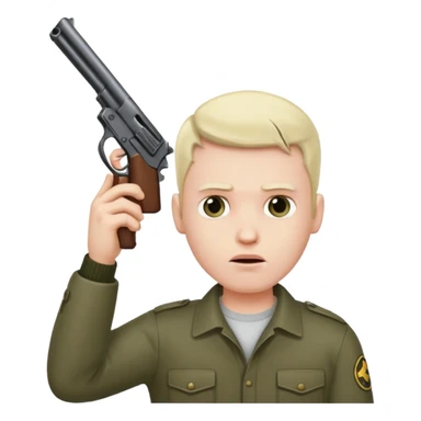 man holding gun to his head  sticker