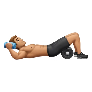 buff guy lying down on foam-oller sticker