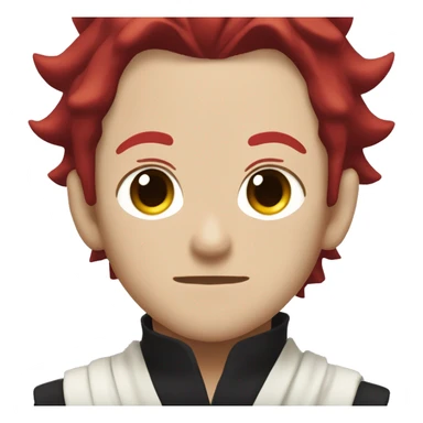 front facing Tanjiro Kamado of Demon Slayer, with the red scar on the side of his head sticker