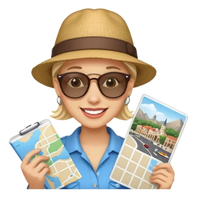 city tourist with map sticker