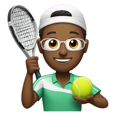 Tennis player with winning cup  sticker