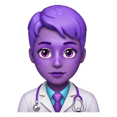 glitter purple doctor sticker