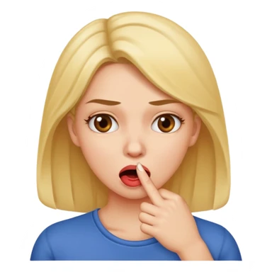 Una mujer mordiendose el dedo sticker