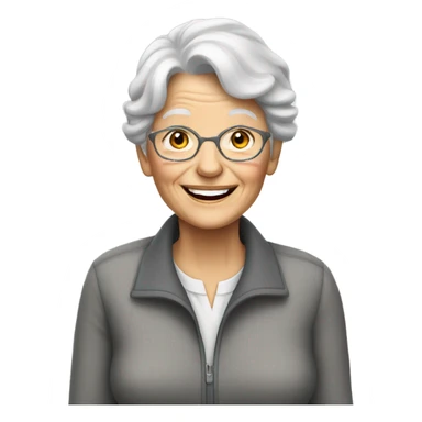White grandma without glasses  sticker