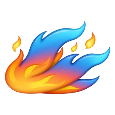 fire streak emoji, playful and modern with blue to orange gradient, vibrant

 sticker