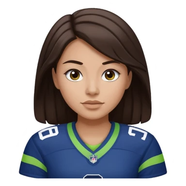 Dark brown hair seahawks fan female sticker