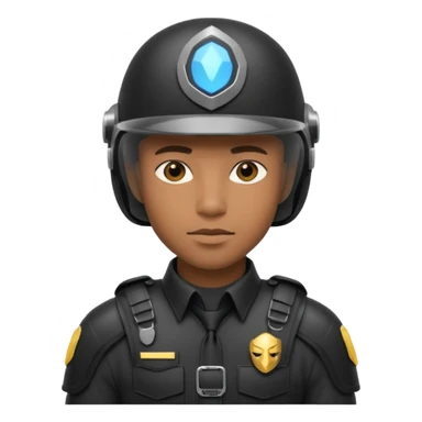 Futuristic black man cop sticker