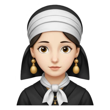 orthodox jewish woman with kerchief tied by neck circa. 1890 make into pretty young sticker
