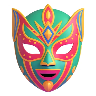 Louisiana themed luchador mask with jazz and Creole elements sticker