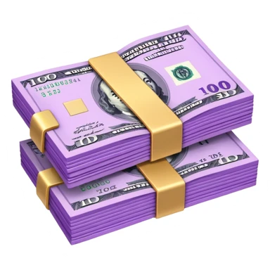 billetes en 3d morados animados en png sticker