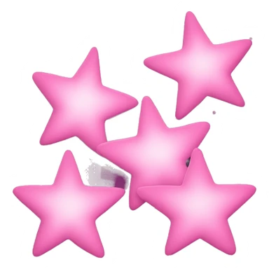 Three small pink , 4-pointed stars grouped together. The stars have a slightly elongated shape, giving them a twinkling effect. They vary in size, with the largest star in the center and two smaller stars on either side.  sticker
