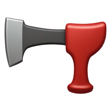 A hammer with a rectangular head crossed diagonally by a curved sickle, forming an "X" on a red background, symbolizing the unity of workers and farmers. sticker
