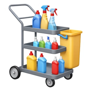 cleaning cart grey color sticker