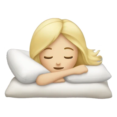 blonde girl sleeping with pillow sticker
