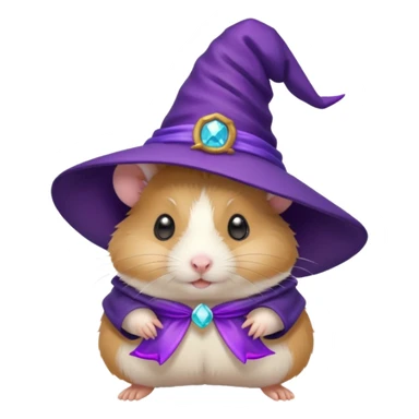 cute hamster wearing a small purple witch hat sticker