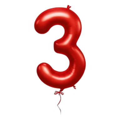 balloon-shaped-like-number-3-red sticker