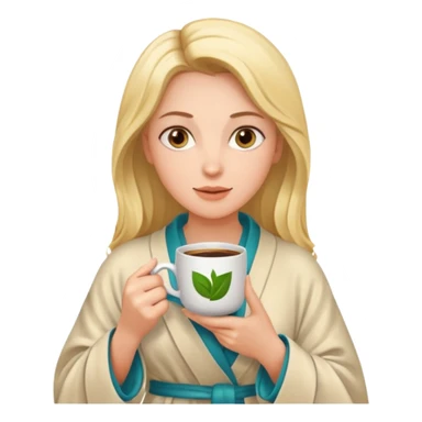 Woman drinking coffee and The edges of the eyes are wide open in the morning sticker
