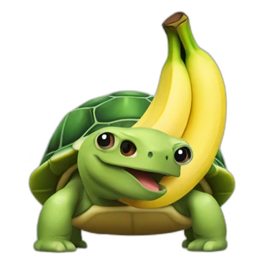 Tortue qui mange une banane sticker