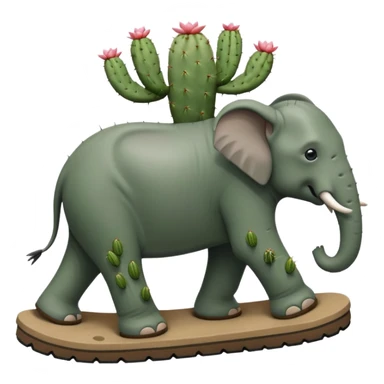 an elephant-cactus hybrid traipsing through the desert in Birkenstock-style sandals; sticker