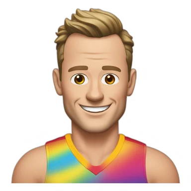 Jonathan Toews as rainbow beach bum sticker