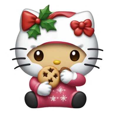 Hello kitty eating a Christmas cookie sticker