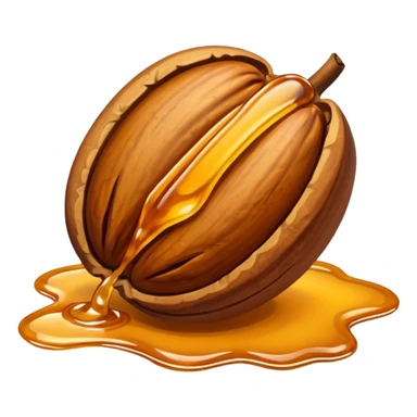pecan nuts with honey dripping on them  sticker