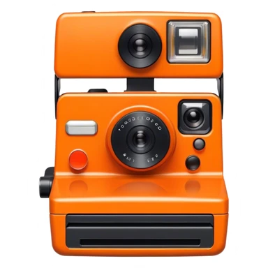 orange polaroid camera sticker