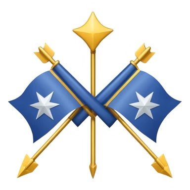 A flag with a green background, 3 arrows in the centre crossing eachother, and 12 stars arching over them. sticker