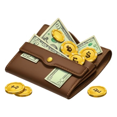 Aviator money emoji, wallet full of cash, casino vibe, premium 3D emoji style, clean, no background
 sticker
