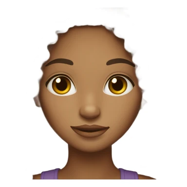 Pretty afro latina girl with long curly dark brown hair and light brown skin sticker