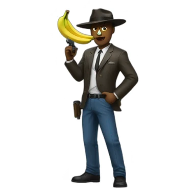 Un gangster qui a un pistolet banane sticker