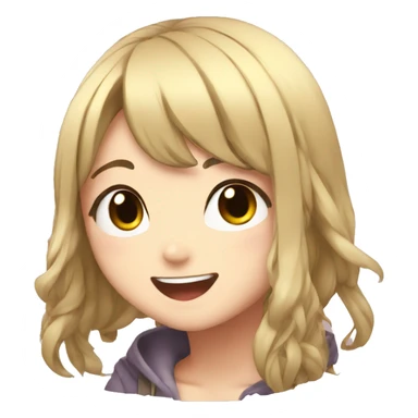 anime girl giggle sticker