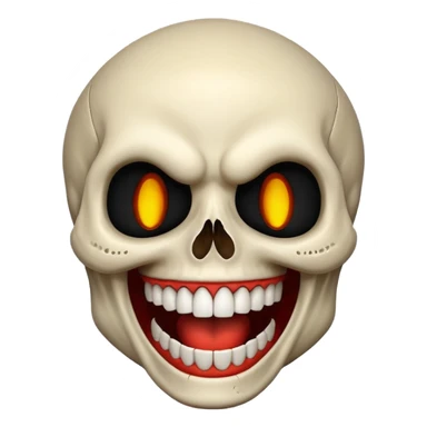 A skull laughing like a demon sticker