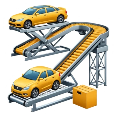 automobile plant with a conveyor sticker