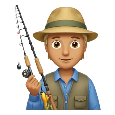 a man with a fishing rod sticker