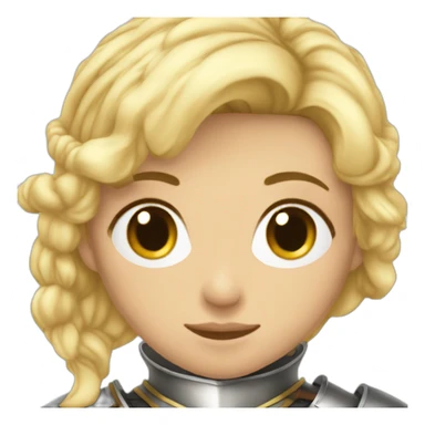 Jeanne d’arc blonde hair with knight's armor sticker