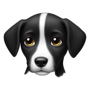 black and white puppy sticker