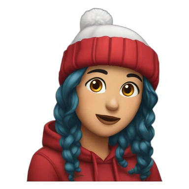 Kimberly loaiza con gorro navideño sticker