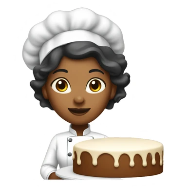 Lightskinned Black woman chef baking cake sticker