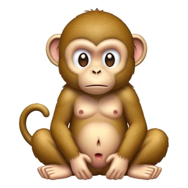 Monkey with a stomach ache  sticker