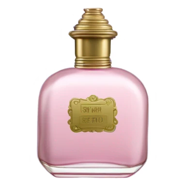 Aesthetic composition of pastel pink chrysanthemums and an antique violet perfume bottle. sticker