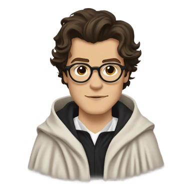 harry styles with a harry potter scar and glasses and wizards robes sticker